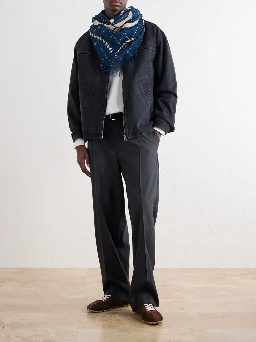 KAPITAL Frayed Printed Gauze Scarf - Men | Thumbnail 2