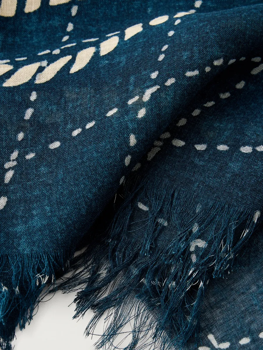 KAPITAL Frayed Printed Gauze Scarf - Men | Thumbnail 4