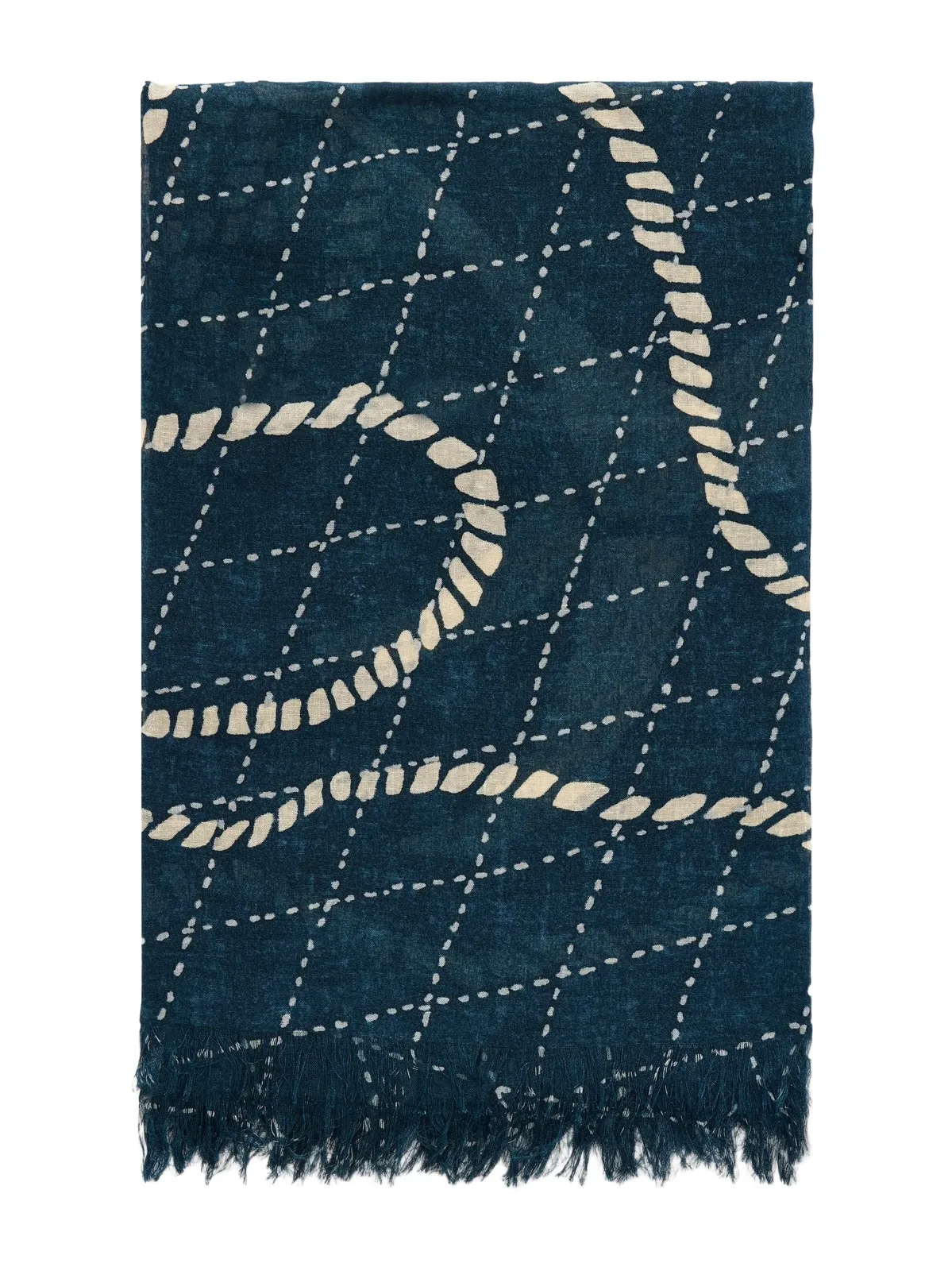 KAPITAL Frayed Printed Gauze Scarf - Men