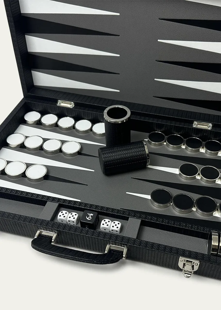 Renzo Romagnoli Carbon Fiber Large Backgammon Set | Thumbnail 2
