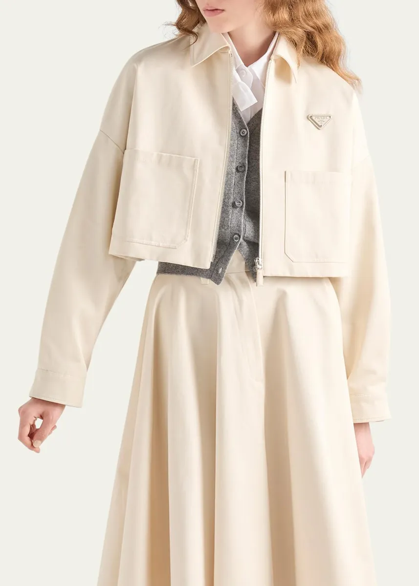 Prada Chino Cropped Jacket | Thumbnail 4 Prada Chino Cropped Jacket | Thumbnail 4