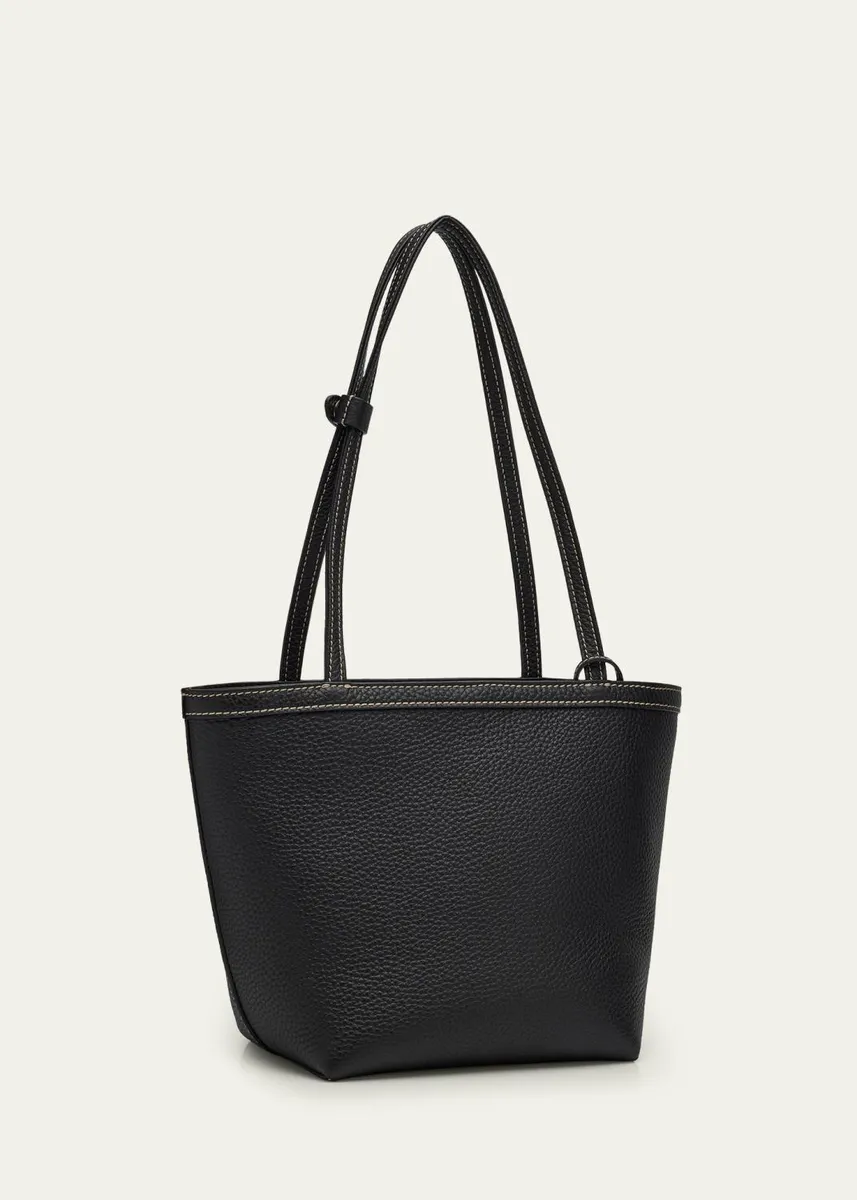 The Row Park Medium Topstitched Tote Bag in Pebbled Leather | Thumbnail 3 The Row Park Medium Topstitched Tote Bag in Pebbled Leather | Thumbnail 3
