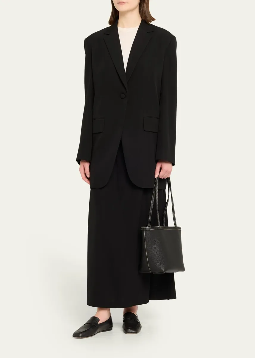 The Row Park Medium Topstitched Tote Bag in Pebbled Leather | Thumbnail 5 The Row Park Medium Topstitched Tote Bag in Pebbled Leather | Thumbnail 5