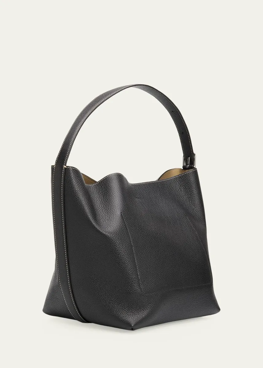 TOTEME Medium Belted Grain Leather Tote | Thumbnail 3 TOTEME Medium Belted Grain Leather Tote | Thumbnail 3