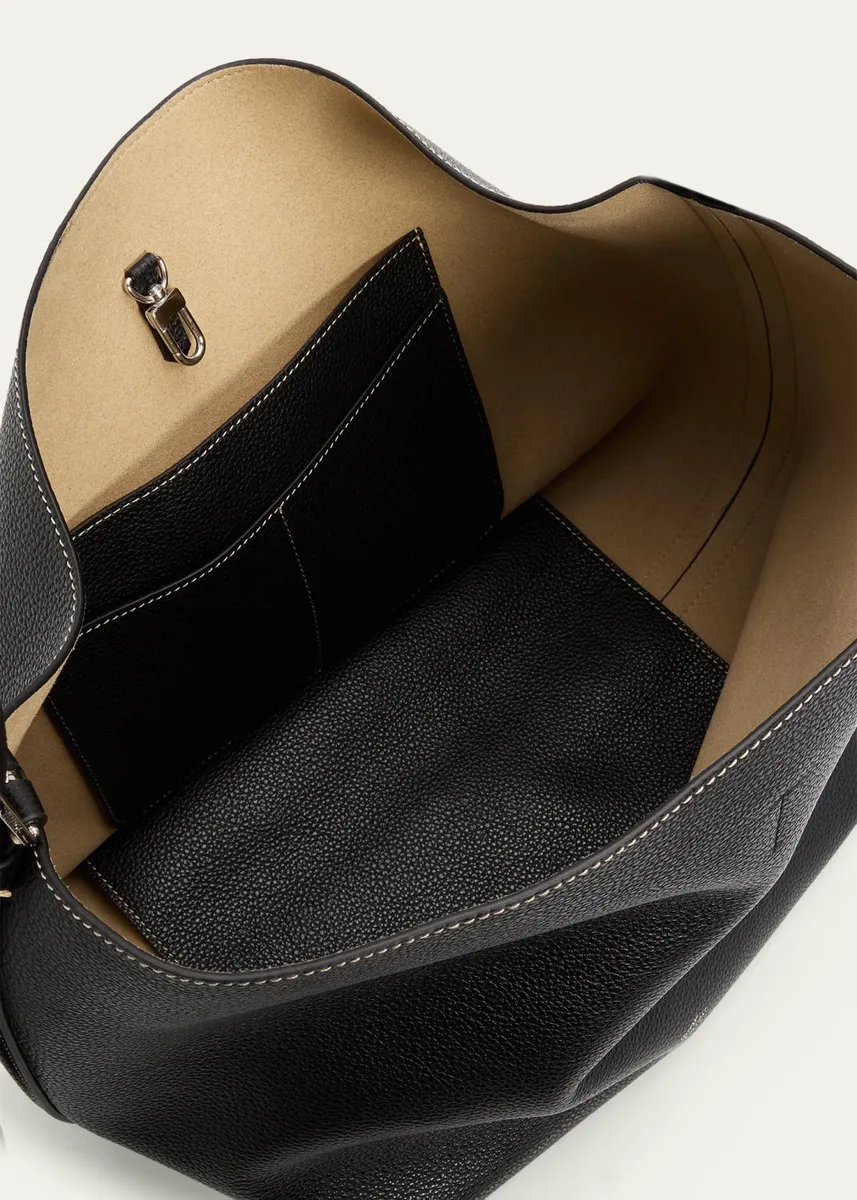 TOTEME Medium Belted Grain Leather Tote | Thumbnail 4 TOTEME Medium Belted Grain Leather Tote | Thumbnail 4