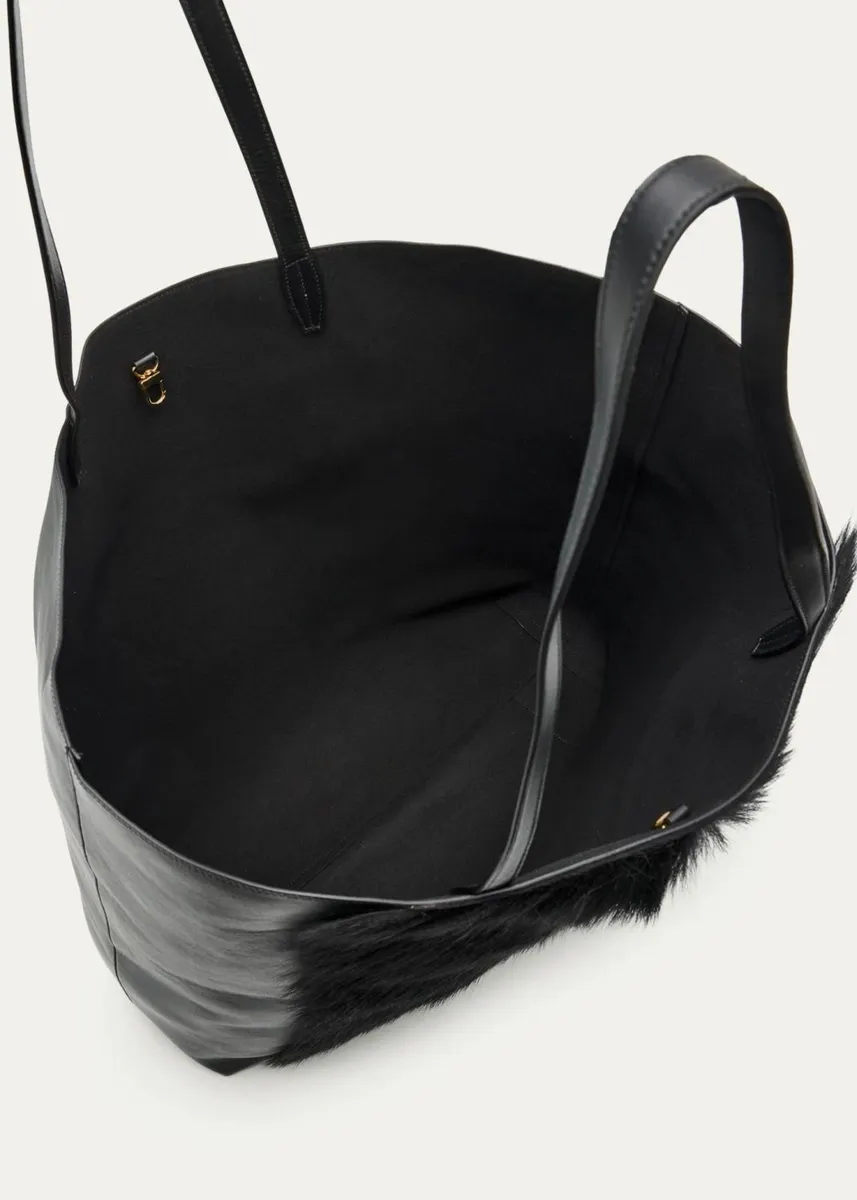 TOTEME Roam Goat Hair & Leather Tote Bag | Thumbnail 4