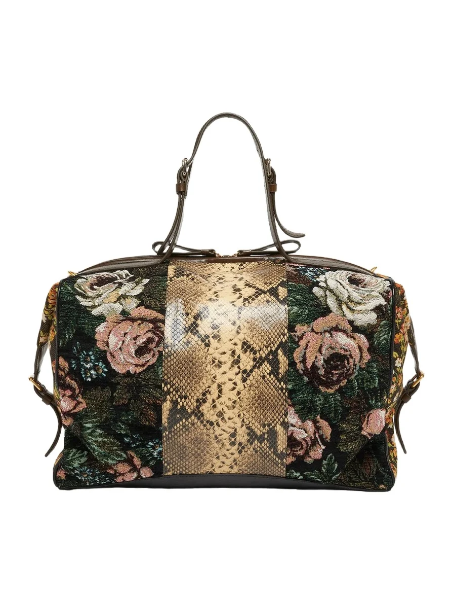 Flag Floral Top-Handle Bag