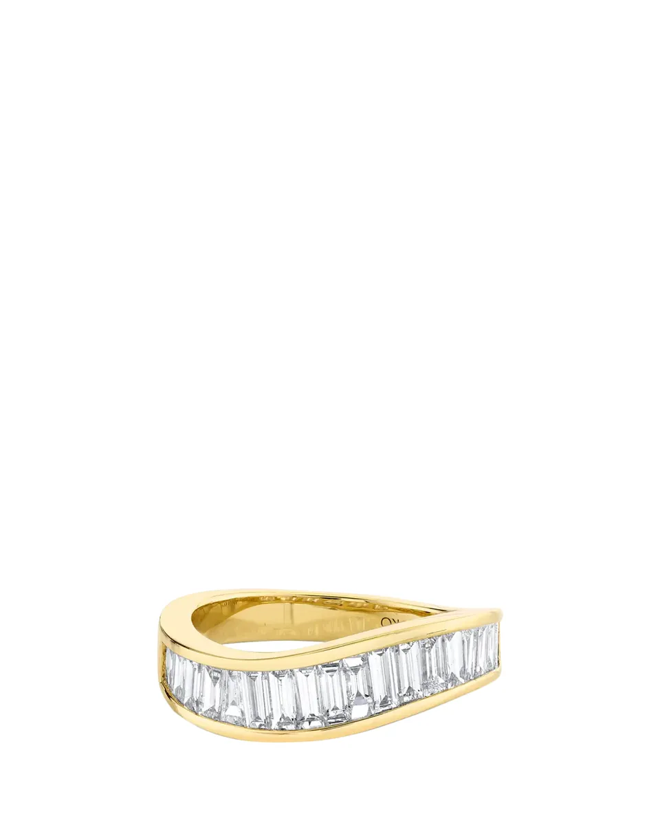Anita Ko 18K Yellow Gold Baguette Diamond Wave Ring | Thumbnail 2