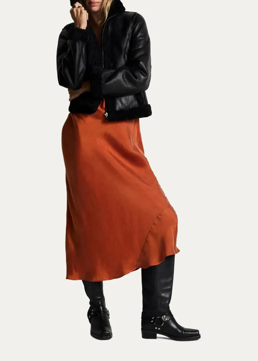 RE/DONE Camille Reversible Shearling-Lined Leather Jacket | Thumbnail 2