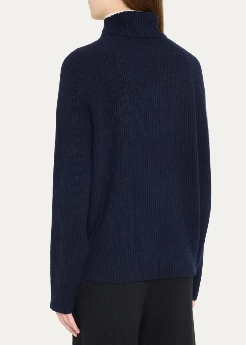 Gabriela Hearst Tipped Wigman Cashmere Rib Turtleneck Sweater | Thumbnail 3 Gabriela Hearst Tipped Wigman Cashmere Rib Turtleneck Sweater | Thumbnail 3