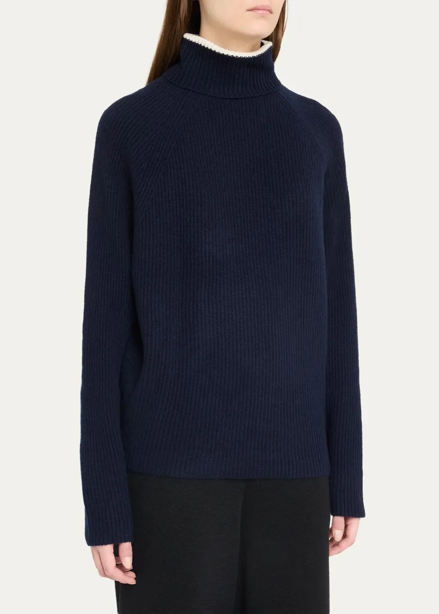 Gabriela Hearst Tipped Wigman Cashmere Rib Turtleneck Sweater | Thumbnail 4 Gabriela Hearst Tipped Wigman Cashmere Rib Turtleneck Sweater | Thumbnail 4