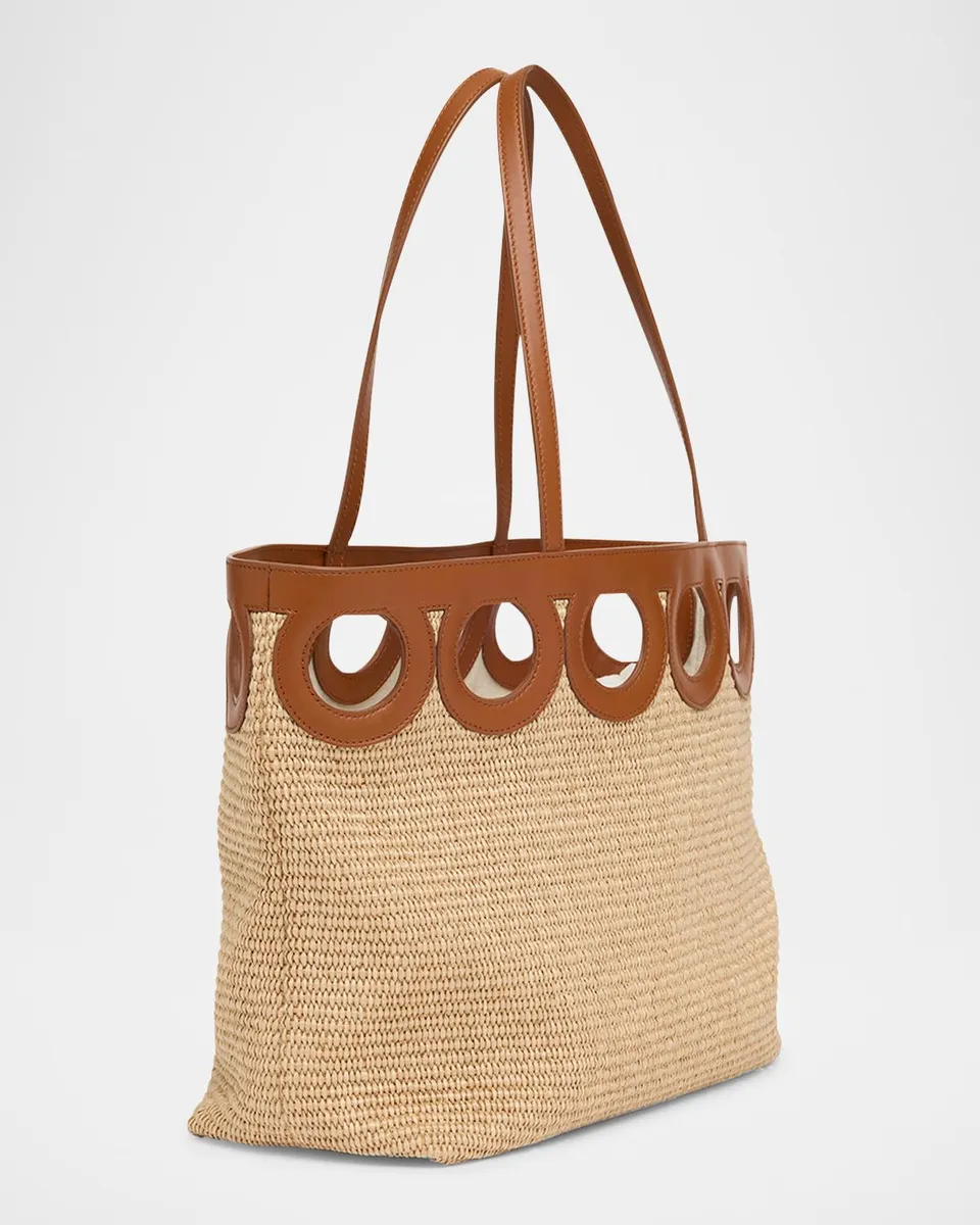 Ferragamo Gancini Frame Raffia Tote Bag | Thumbnail 3 Ferragamo Gancini Frame Raffia Tote Bag | Thumbnail 3