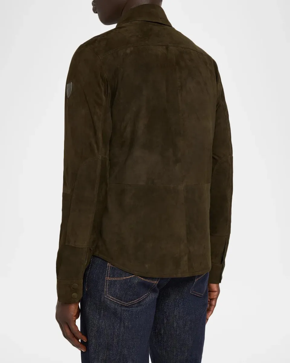 Polo Ralph Lauren Men's Reversible Suede-Taffeta Shirt Jacket | Thumbnail 3 Polo Ralph Lauren Men's Reversible Suede-Taffeta Shirt Jacket | Thumbnail 3