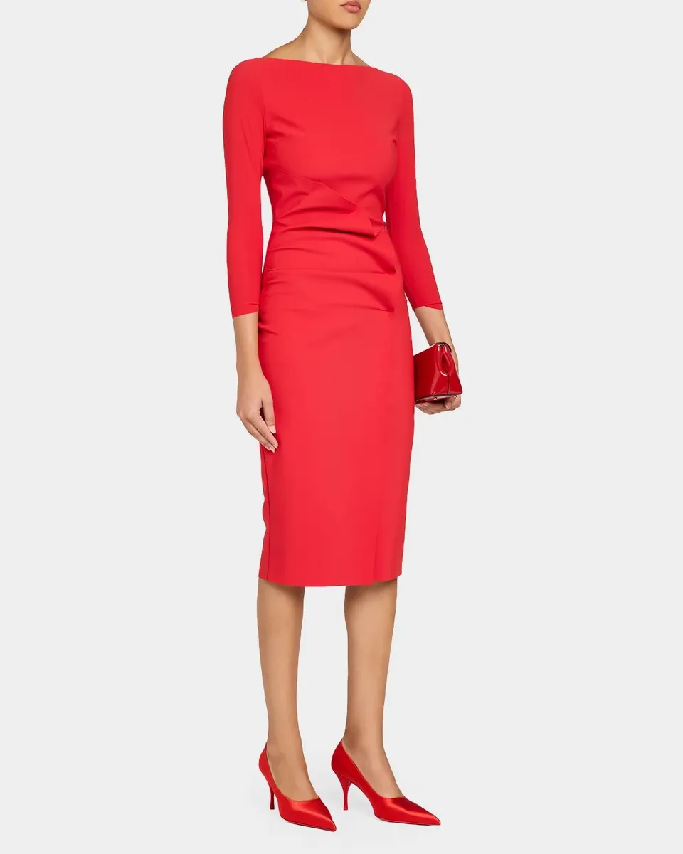 Chiara Boni La Petite Robe Sheri Jersey Ruched Midi Dress | Thumbnail 4 Chiara Boni La Petite Robe Sheri Jersey Ruched Midi Dress | Thumbnail 4