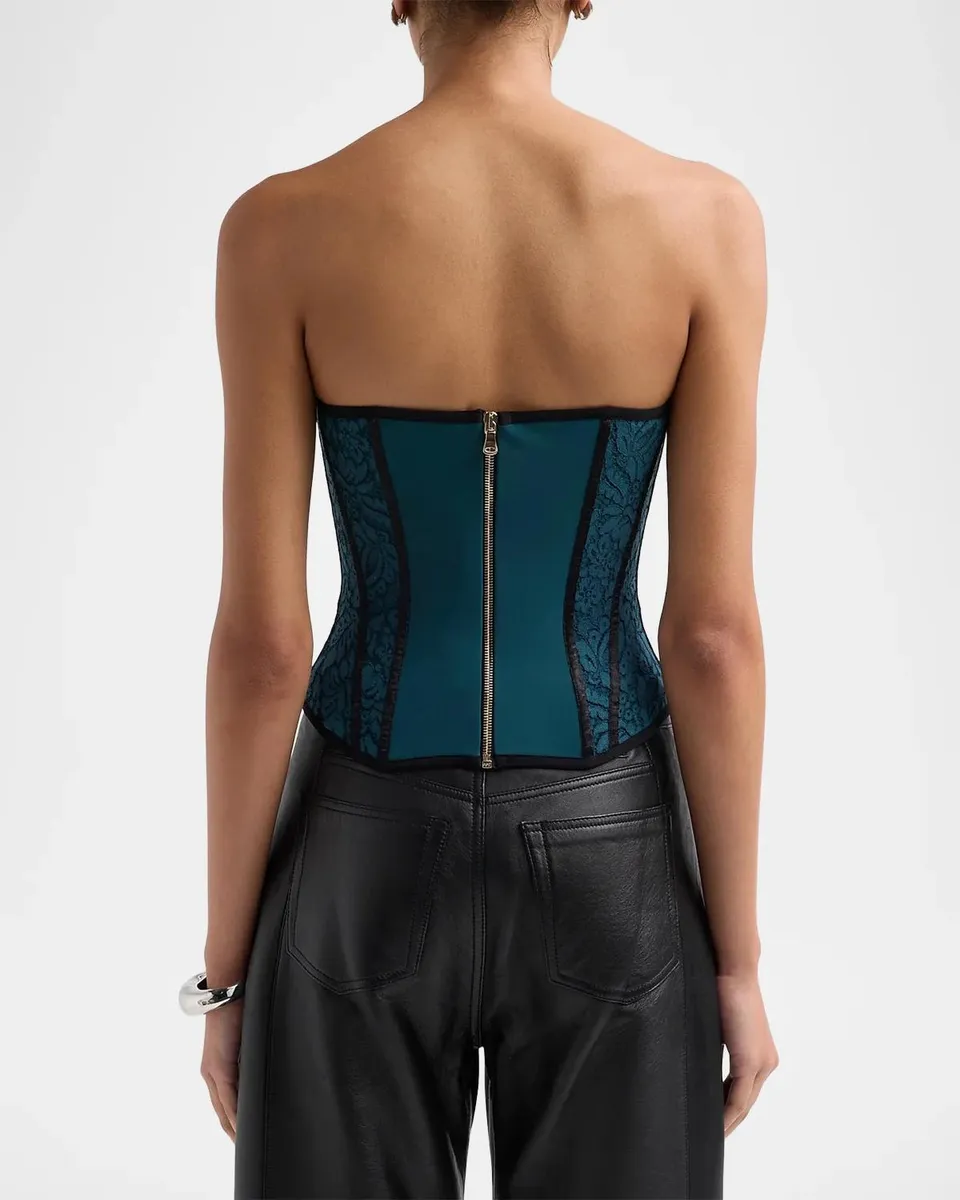 Chiara Boni La Petite Robe Edre Strapless lace Corset Top | Thumbnail 3