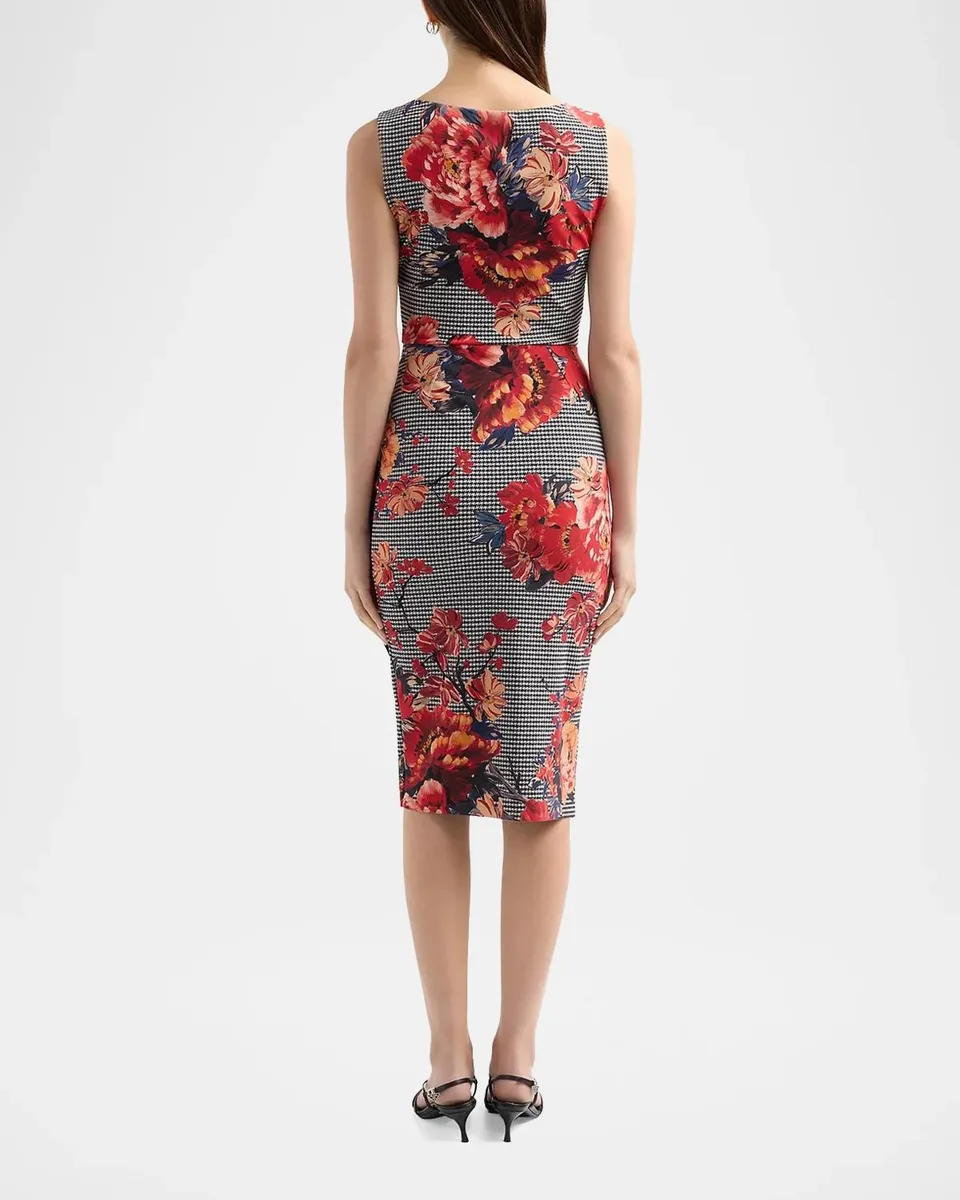 Chiara Boni La Petite Robe Ayang Floral Houndstooth Dress | Thumbnail 3