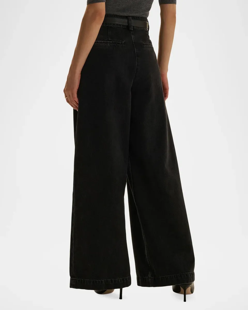 Favorite Daughter The Petite Denim Pleats for Days Pants | Thumbnail 3