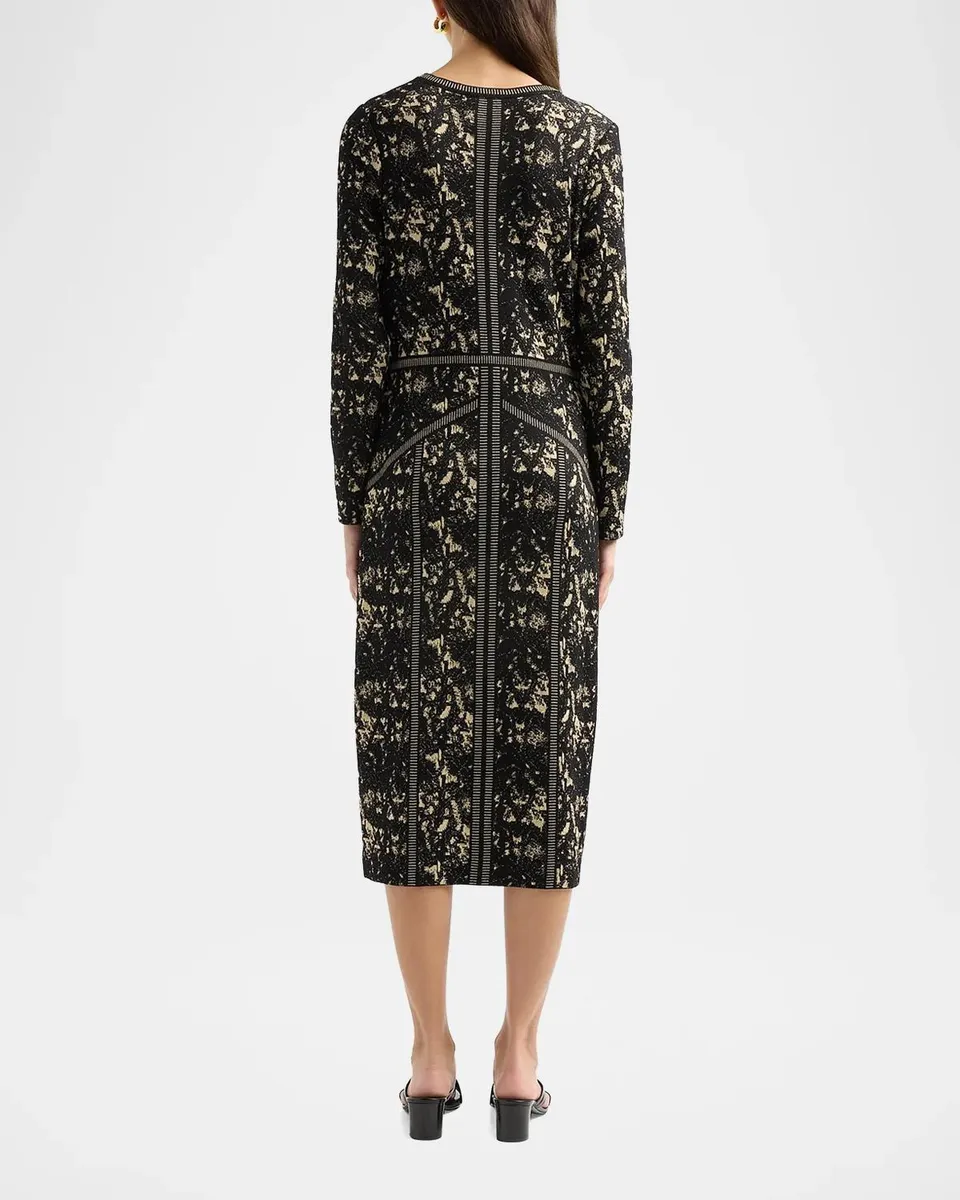 Misook Abstract V-Neck Sheath Midi Dress | Thumbnail 3 Misook Abstract V-Neck Sheath Midi Dress | Thumbnail 3