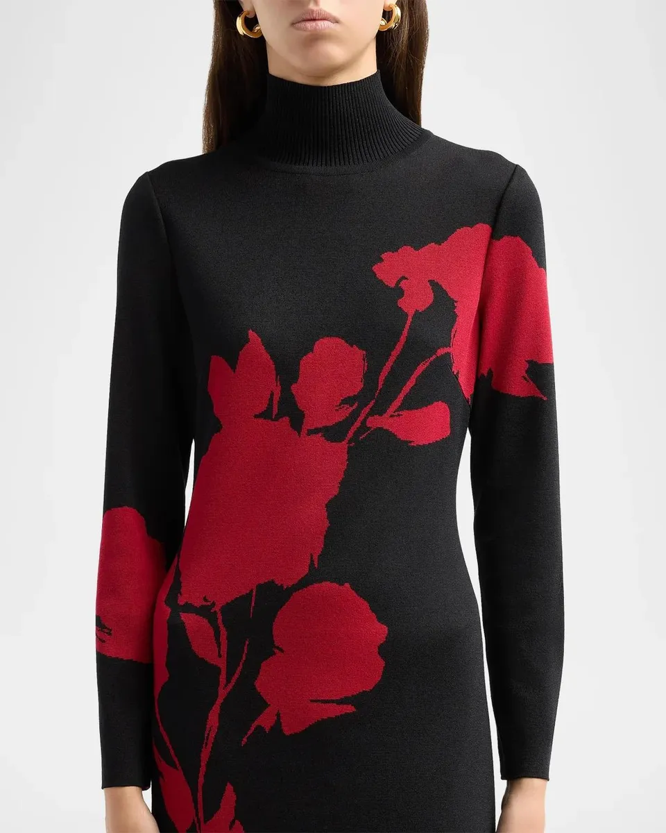 Misook Floral-Jacquard Knit Midi Dress | Thumbnail 5 Misook Floral-Jacquard Knit Midi Dress | Thumbnail 5