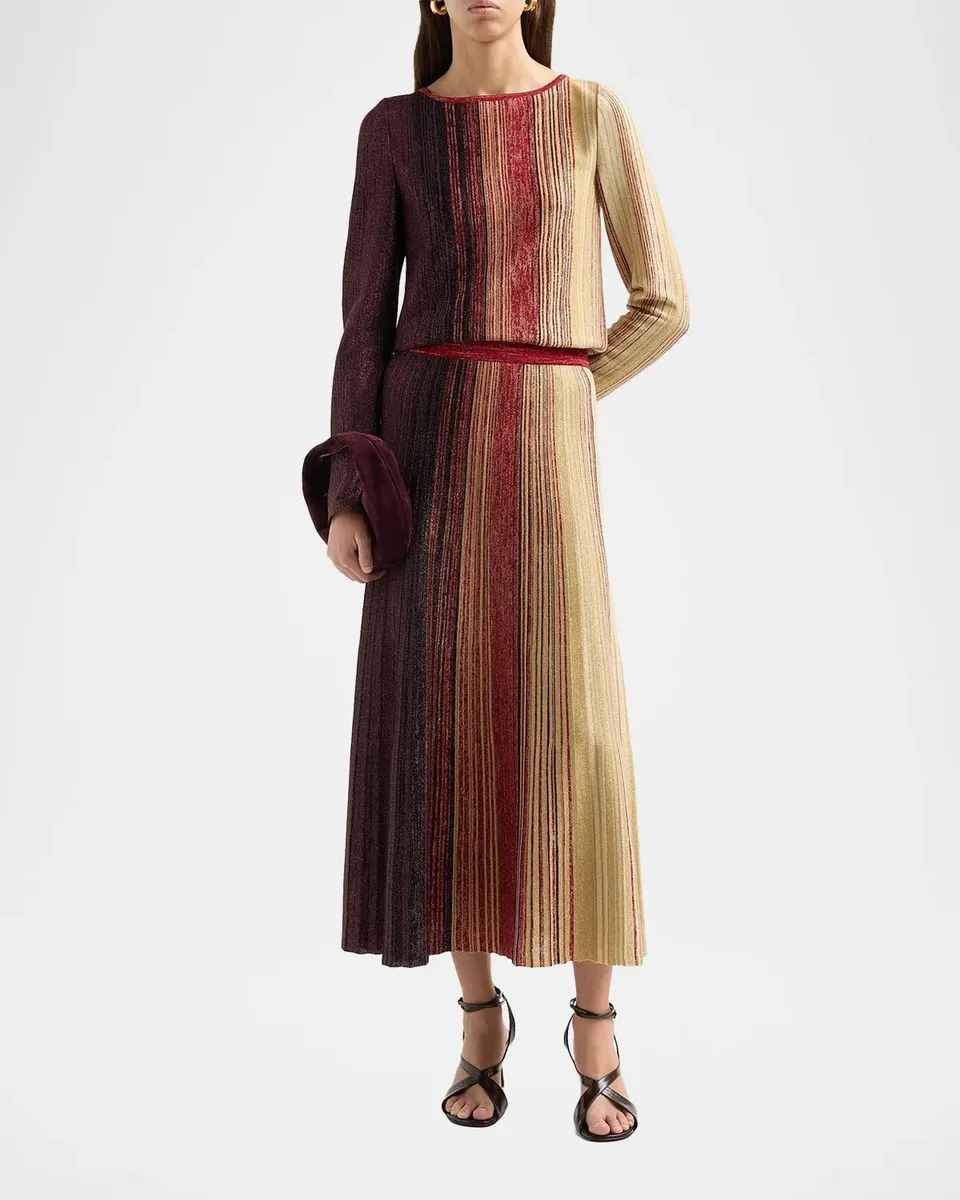 Misook Metallic Ombré Striped Top | Thumbnail 2 Misook Metallic Ombré Striped Top | Thumbnail 2