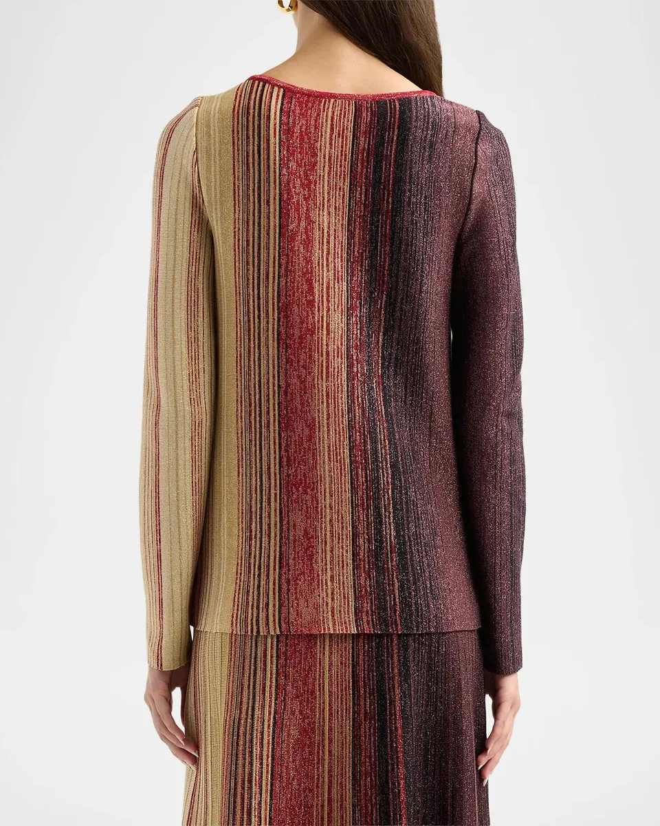 Misook Metallic Ombré Striped Top | Thumbnail 3 Misook Metallic Ombré Striped Top | Thumbnail 3