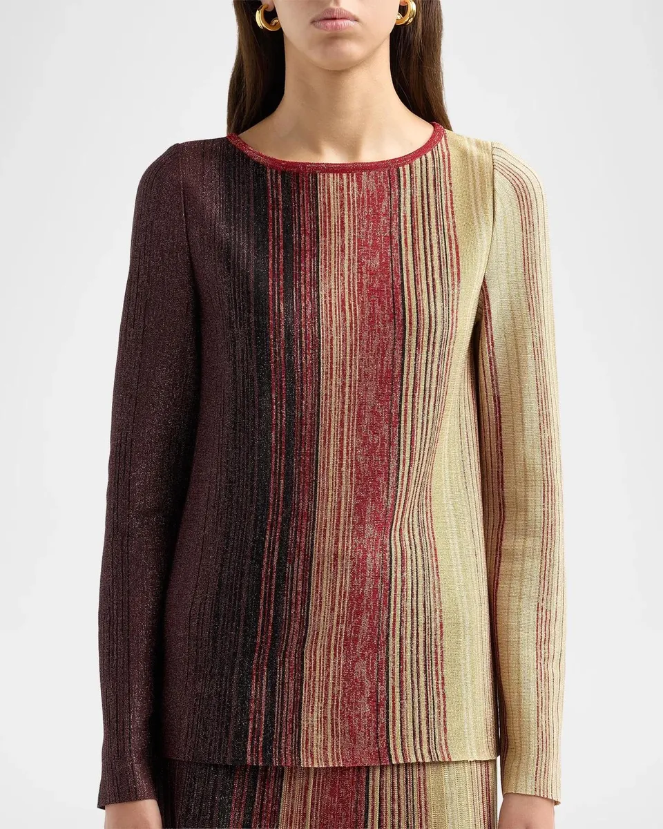 Misook Metallic Ombré Striped Top | Thumbnail 5 Misook Metallic Ombré Striped Top | Thumbnail 5