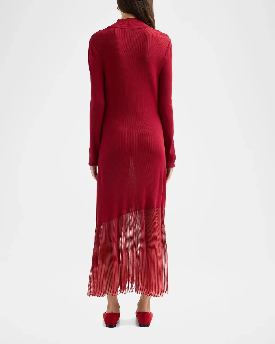 Misook Rib-Knit Sheer-Hem Maxi Dress | Thumbnail 3 Misook Rib-Knit Sheer-Hem Maxi Dress | Thumbnail 3