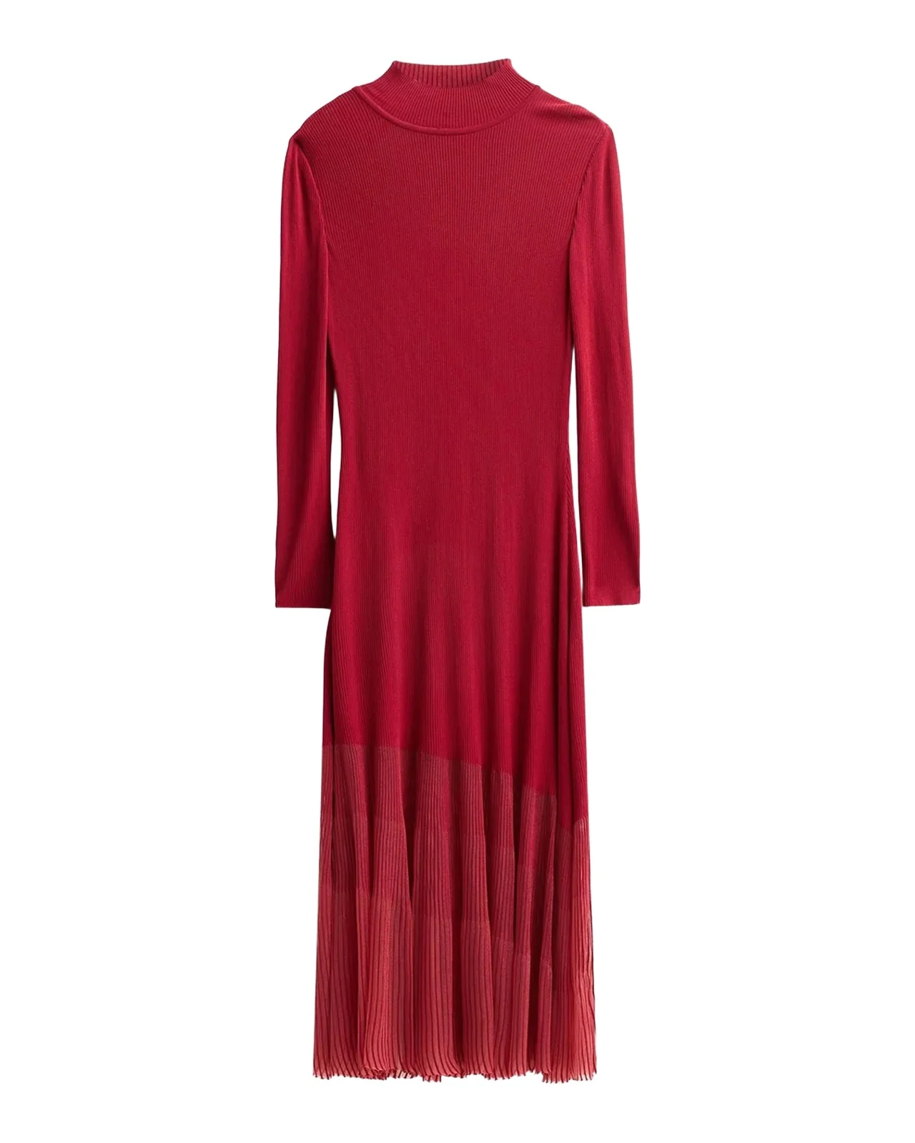 Rib-Knit Sheer-Hem Maxi Dress Rib-Knit Sheer-Hem Maxi Dress