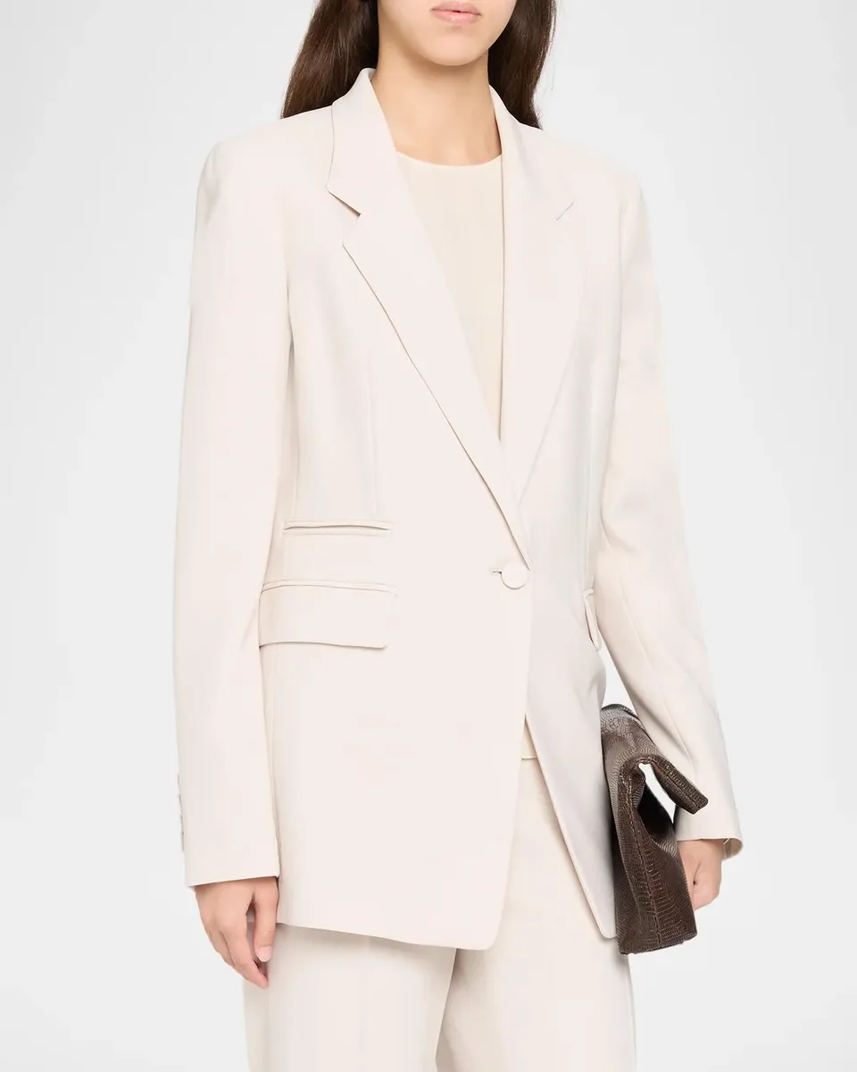 Lafayette 148 New York Single-Button Finesse Crepe Blazer | Thumbnail 4