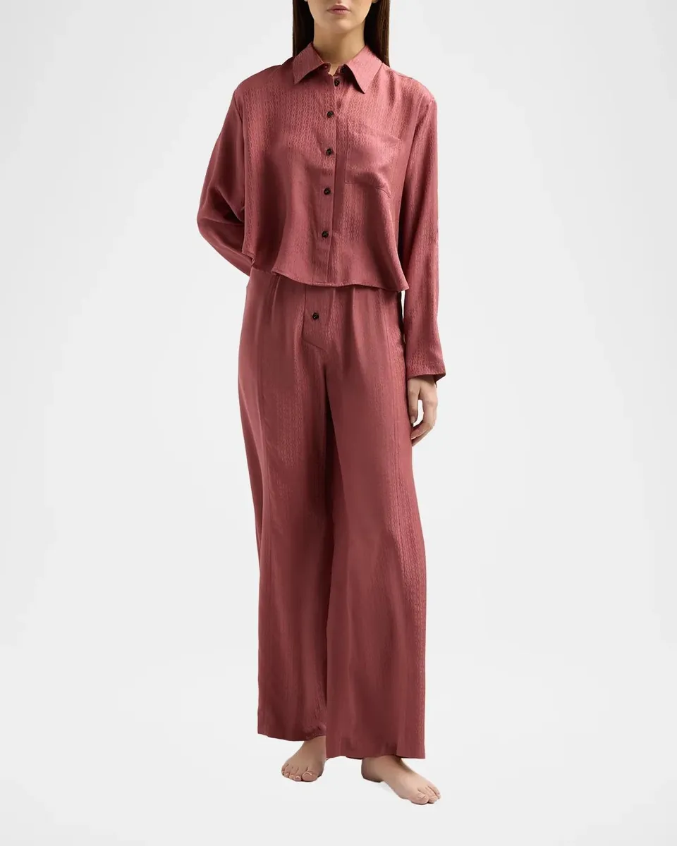 Kiki de Montparnasse Say My Name Cropped Silk Lounge Shirt | Thumbnail 2 Kiki de Montparnasse Say My Name Cropped Silk Lounge Shirt | Thumbnail 2
