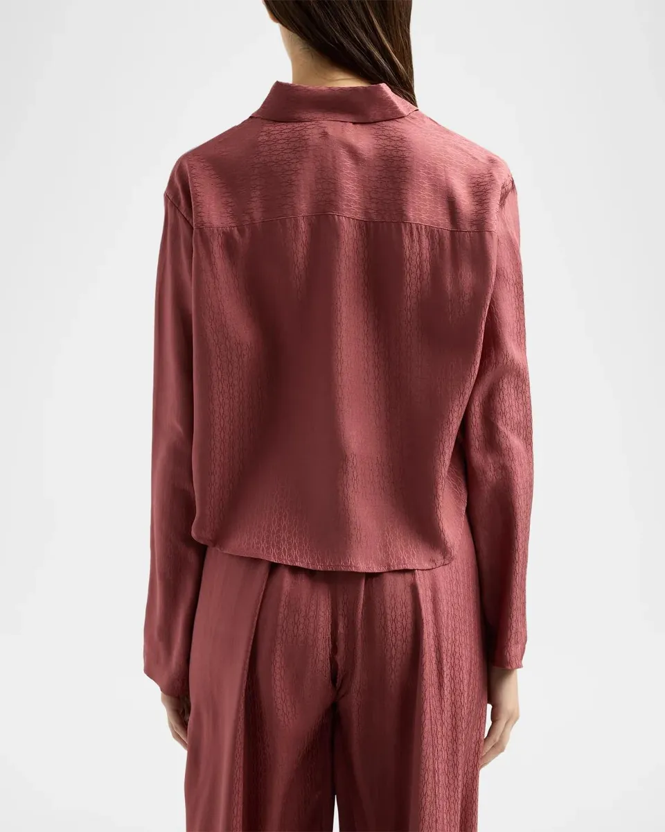 Kiki de Montparnasse Say My Name Cropped Silk Lounge Shirt | Thumbnail 3 Kiki de Montparnasse Say My Name Cropped Silk Lounge Shirt | Thumbnail 3