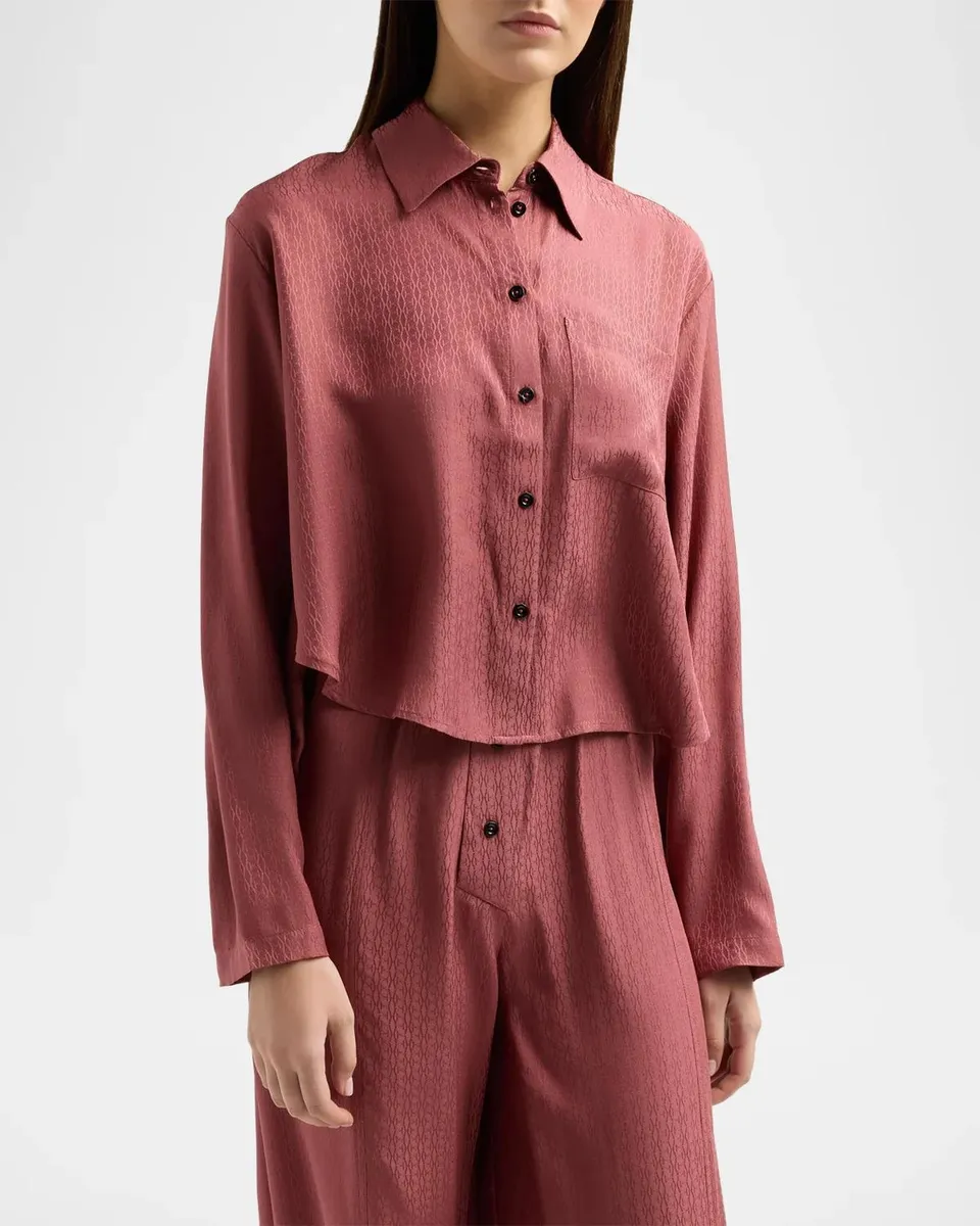 Kiki de Montparnasse Say My Name Cropped Silk Lounge Shirt | Thumbnail 4 Kiki de Montparnasse Say My Name Cropped Silk Lounge Shirt | Thumbnail 4