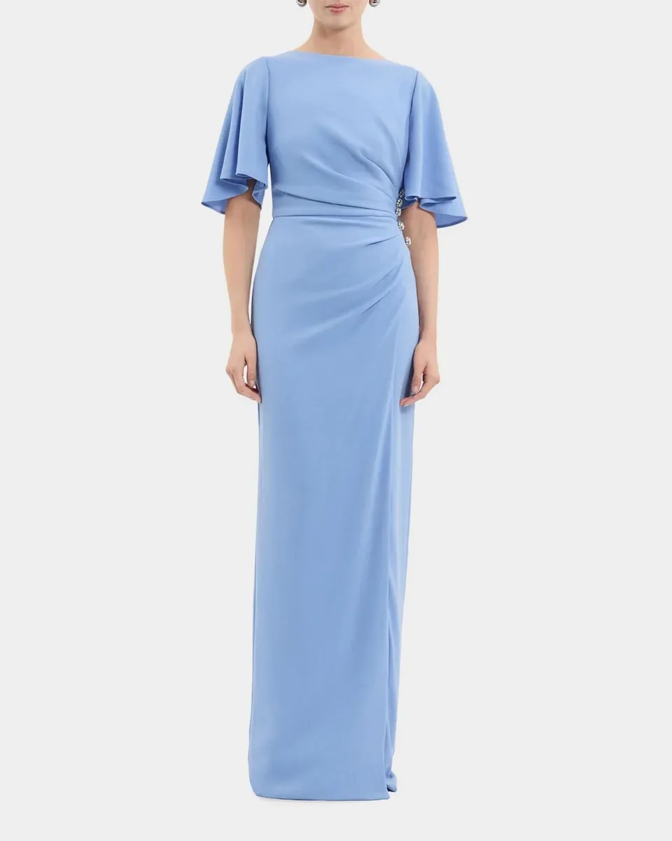 Rebecca Vallance Gimlet Pleated Crepe Column Gown | Thumbnail 2 Rebecca Vallance Gimlet Pleated Crepe Column Gown | Thumbnail 2