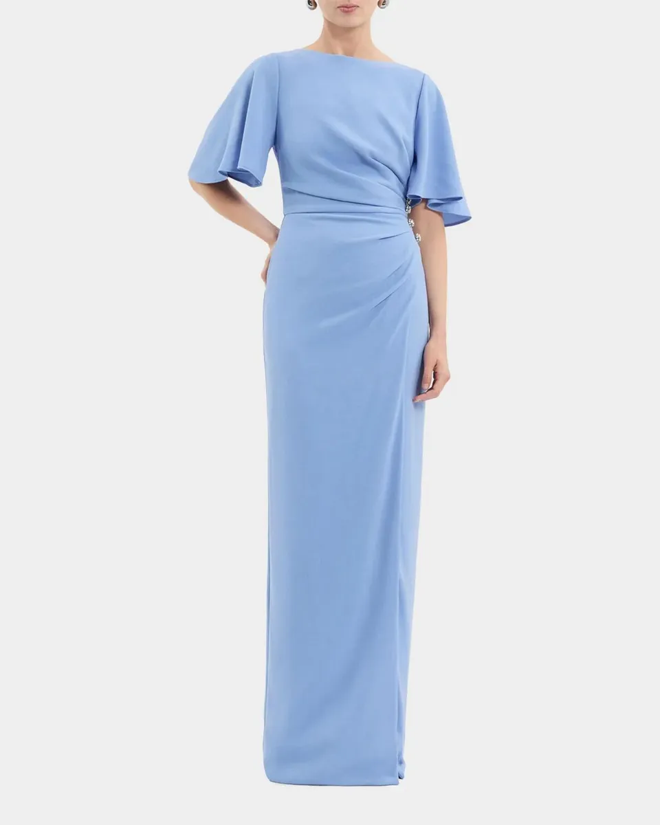 Rebecca Vallance Gimlet Pleated Crepe Column Gown | Thumbnail 6 Rebecca Vallance Gimlet Pleated Crepe Column Gown | Thumbnail 6