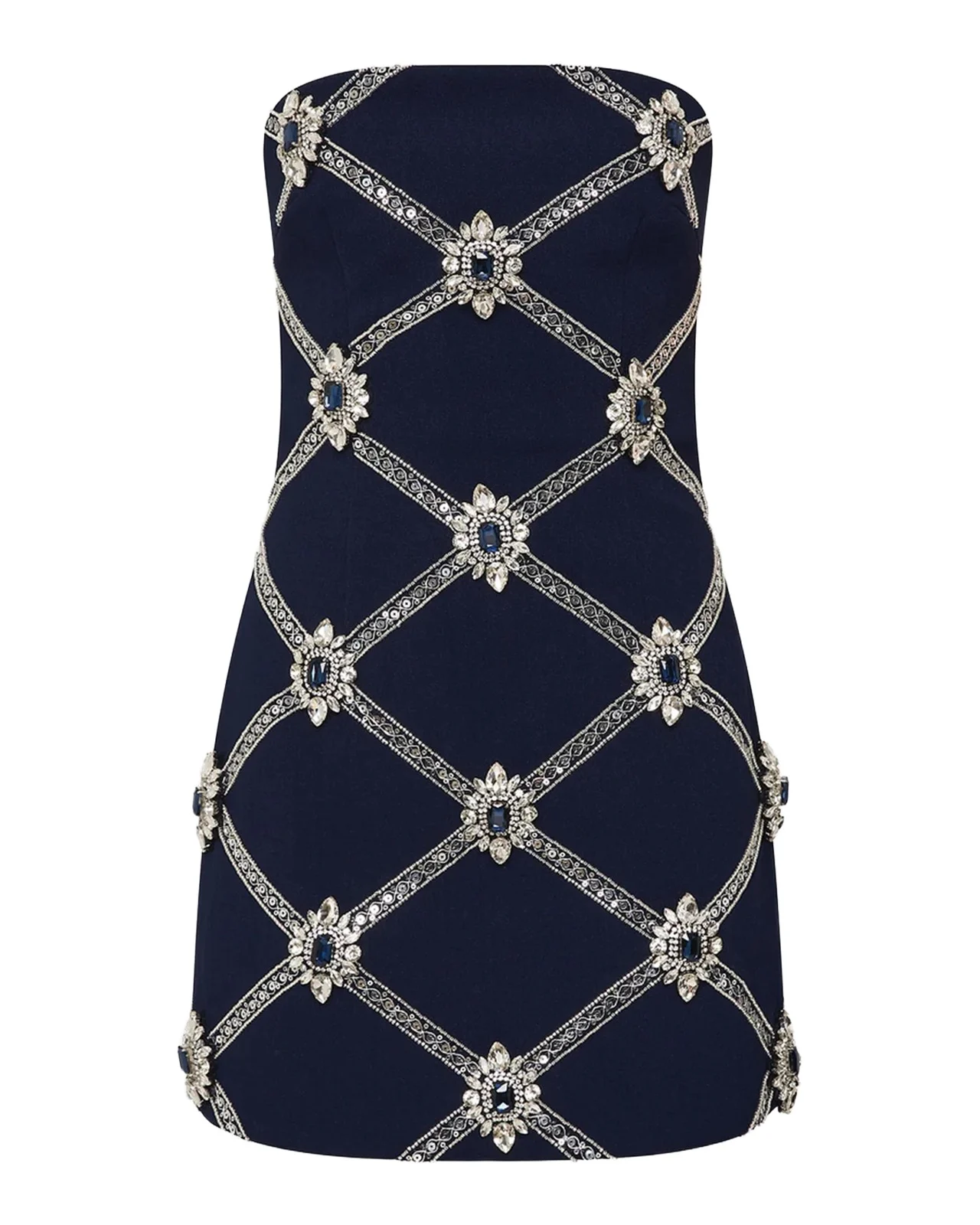 Crown Jewel Strapless Beaded Mini Dress