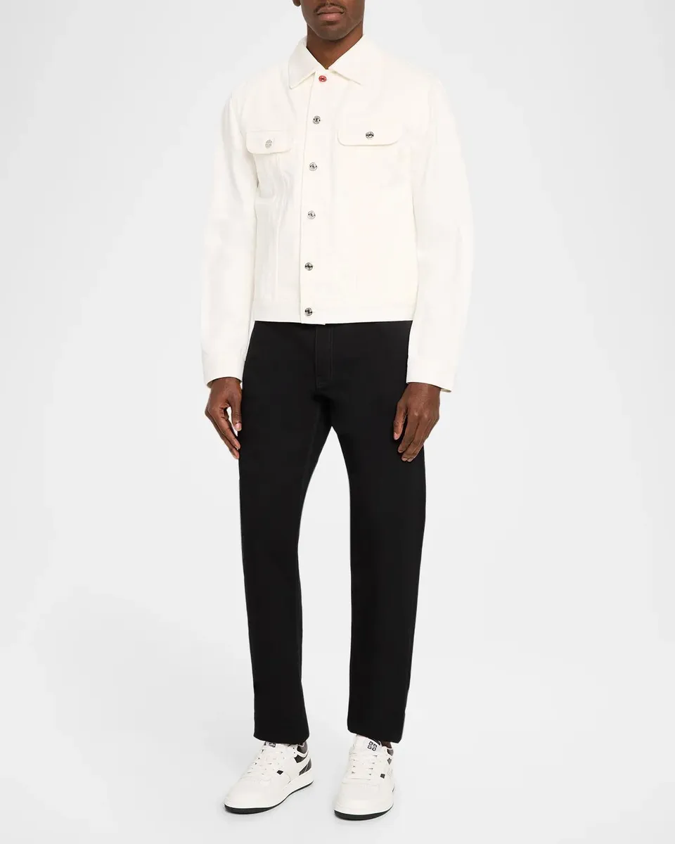Givenchy Men's Pleated Denim Trucker Jacket | Thumbnail 2 Givenchy Men's Pleated Denim Trucker Jacket | Thumbnail 2
