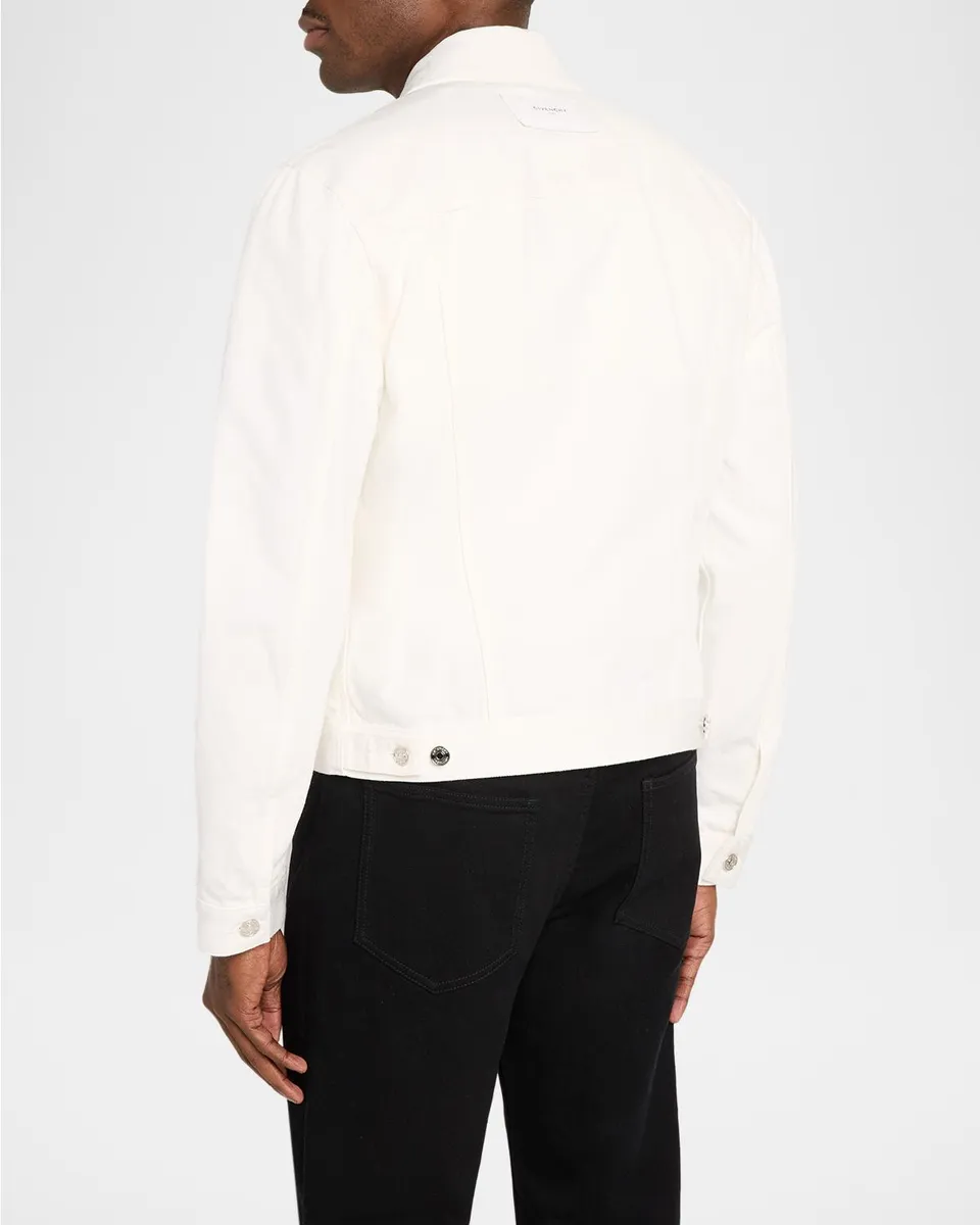 Givenchy Men's Pleated Denim Trucker Jacket | Thumbnail 3 Givenchy Men's Pleated Denim Trucker Jacket | Thumbnail 3