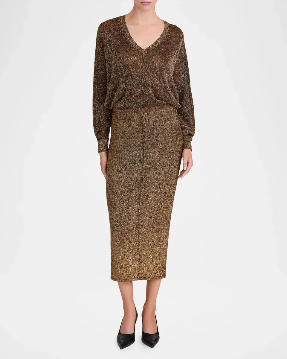 Frame The Lurex Dolman Metallic Midi Dress | Thumbnail 2 Frame The Lurex Dolman Metallic Midi Dress | Thumbnail 2