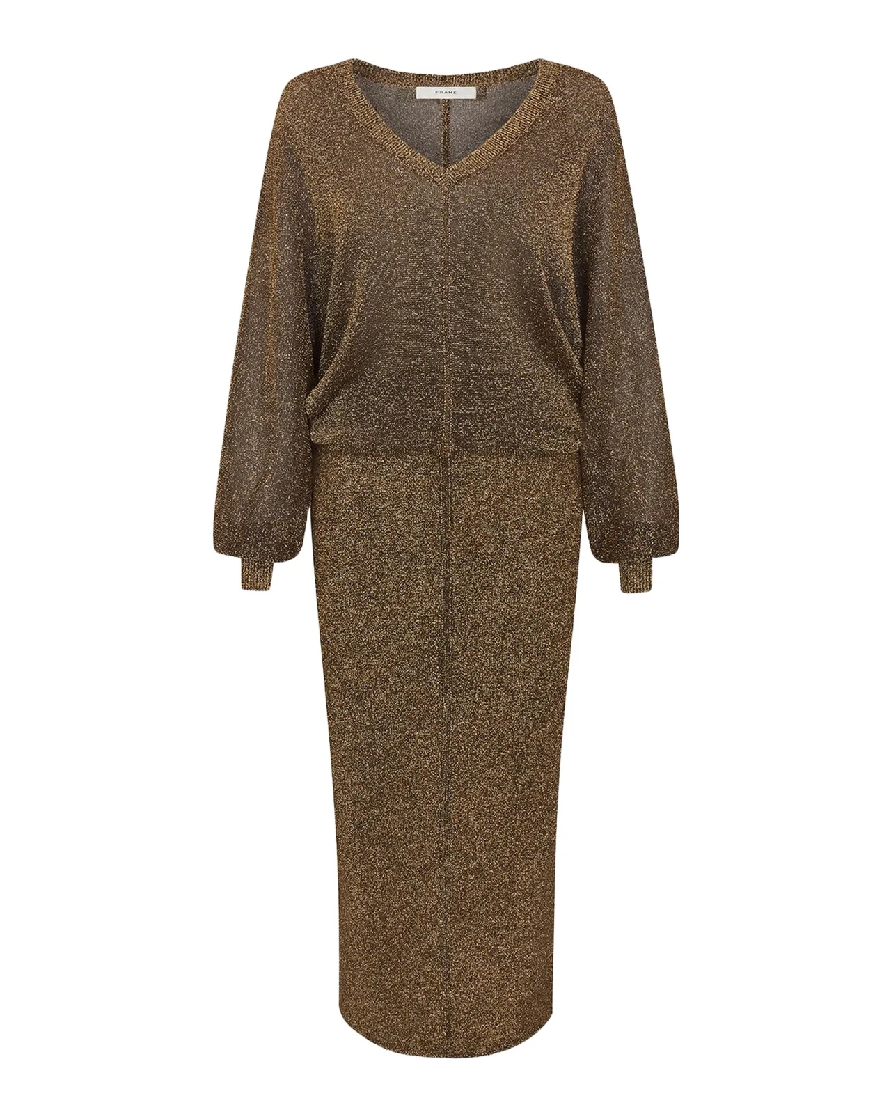 Frame The Lurex Dolman Metallic Midi Dress
