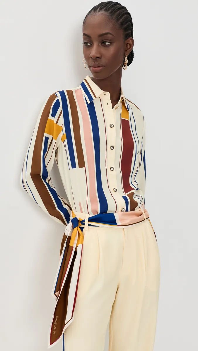 Zimmermann Stripe Relaxed Shirt | Thumbnail 2 Zimmermann Stripe Relaxed Shirt | Thumbnail 2