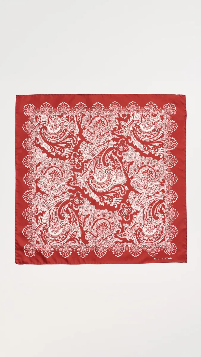 Nili Lotan Silk Twill Bandana Scarf | Thumbnail 4 Nili Lotan Silk Twill Bandana Scarf | Thumbnail 4