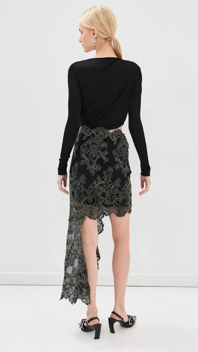 Christopher Esber Verve Twisted Tee Lace Long Sleeve Dress | Thumbnail 3 Christopher Esber Verve Twisted Tee Lace Long Sleeve Dress | Thumbnail 3