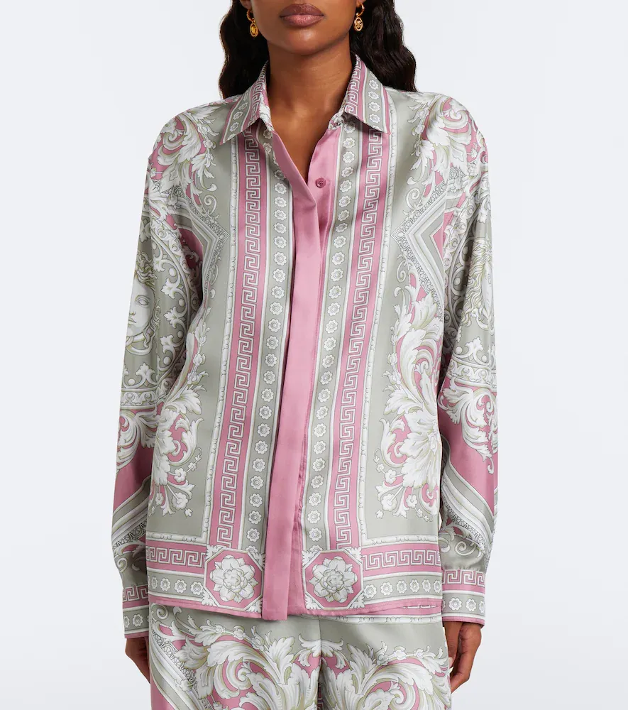 Versace Greca printed silk twill shirt | Thumbnail 4 Versace Greca printed silk twill shirt | Thumbnail 4