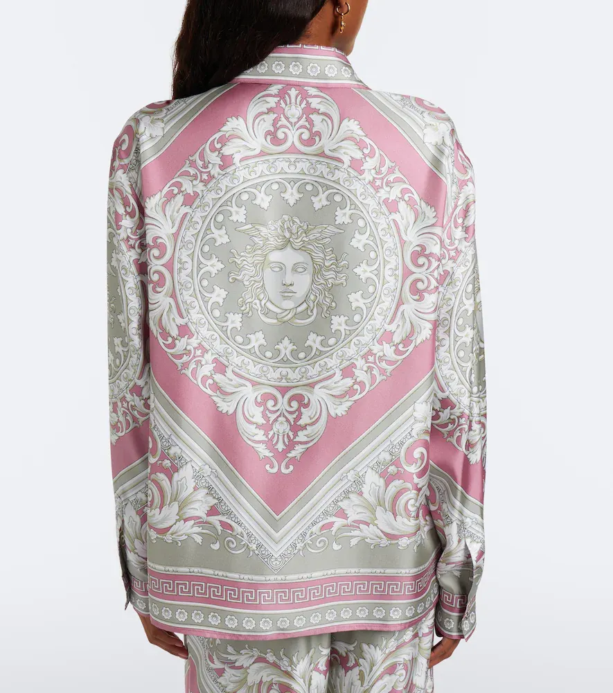 Versace Greca printed silk twill shirt | Thumbnail 6 Versace Greca printed silk twill shirt | Thumbnail 6