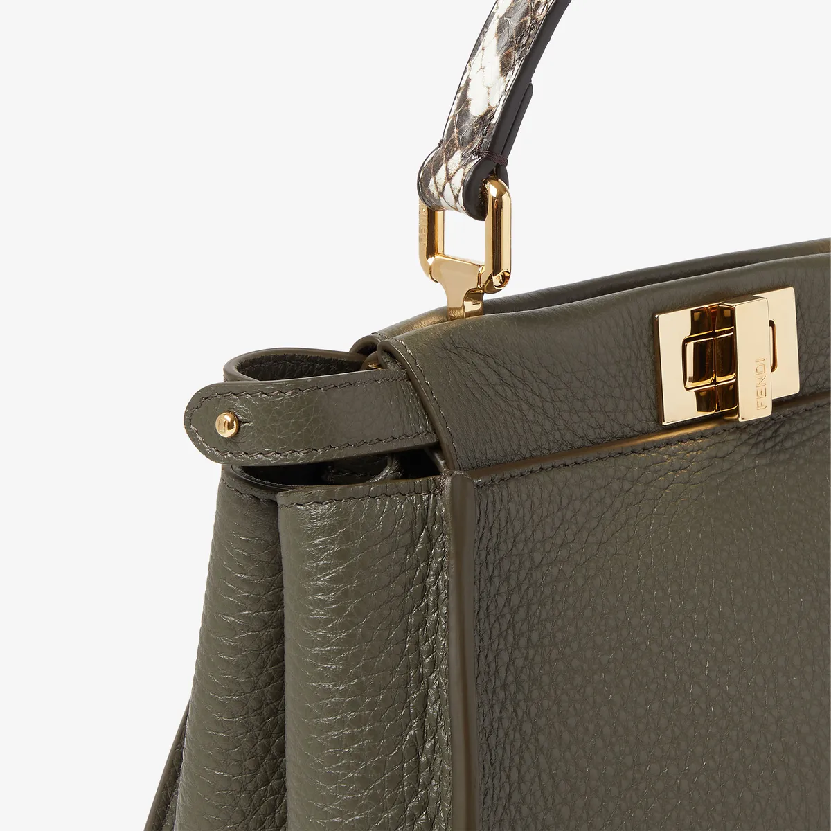 Fendi Peekaboo Mini Gray-Green Cuoio Romano Leather Bag | Thumbnail 5 Fendi Peekaboo Mini Gray-Green Cuoio Romano Leather Bag | Thumbnail 5