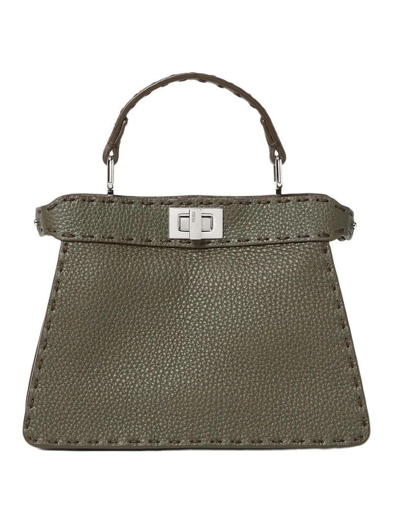 Peekaboo ISeeU Petite Gray-Green Selleria Bag with Hand-Sewn Stitches Peekaboo ISeeU Petite Gray-Green Selleria Bag with Hand-Sewn Stitches