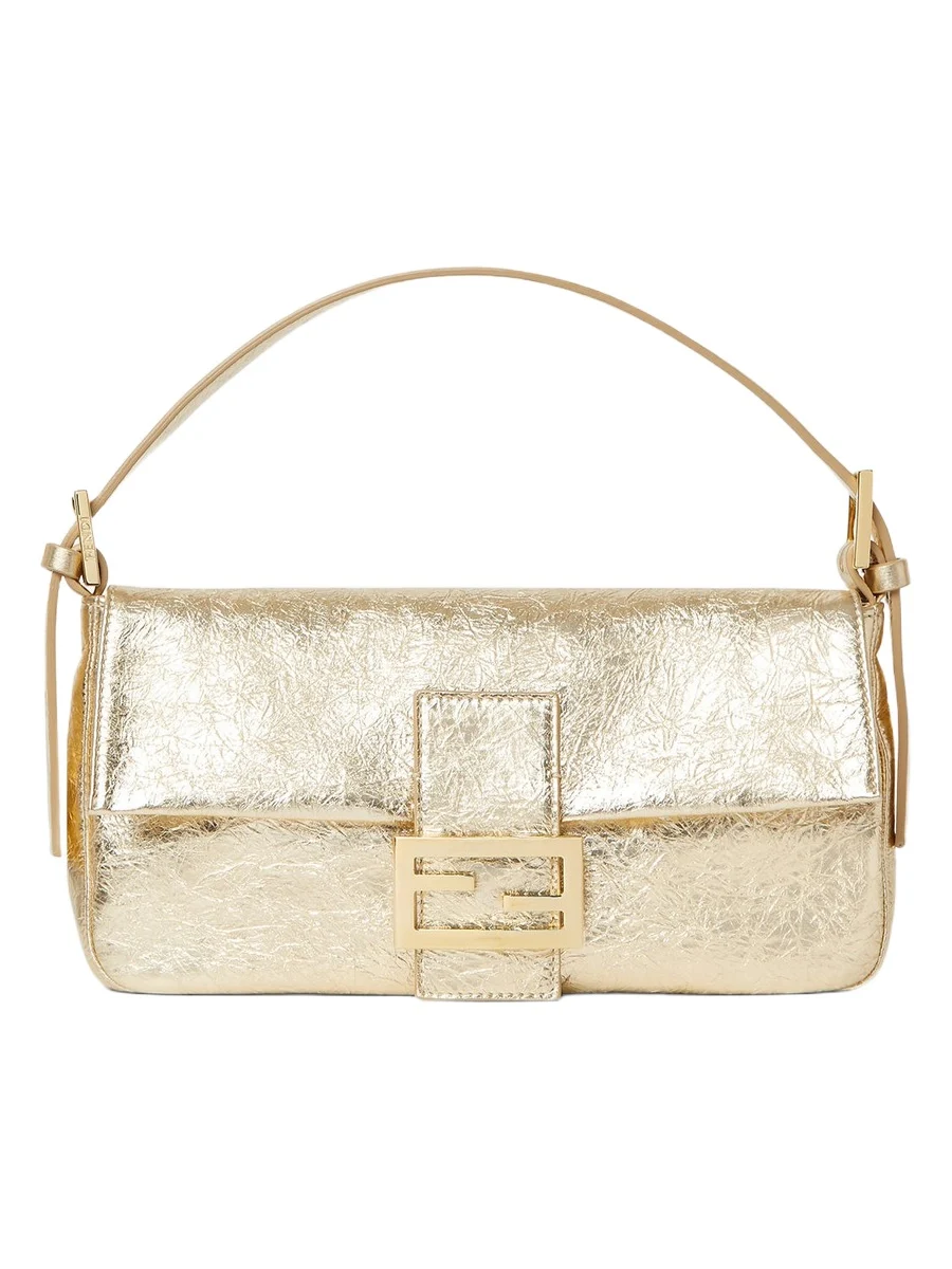 Baguette 26424 Platinum Crackled Leather Bag Baguette 26424 Platinum Crackled Leather Bag