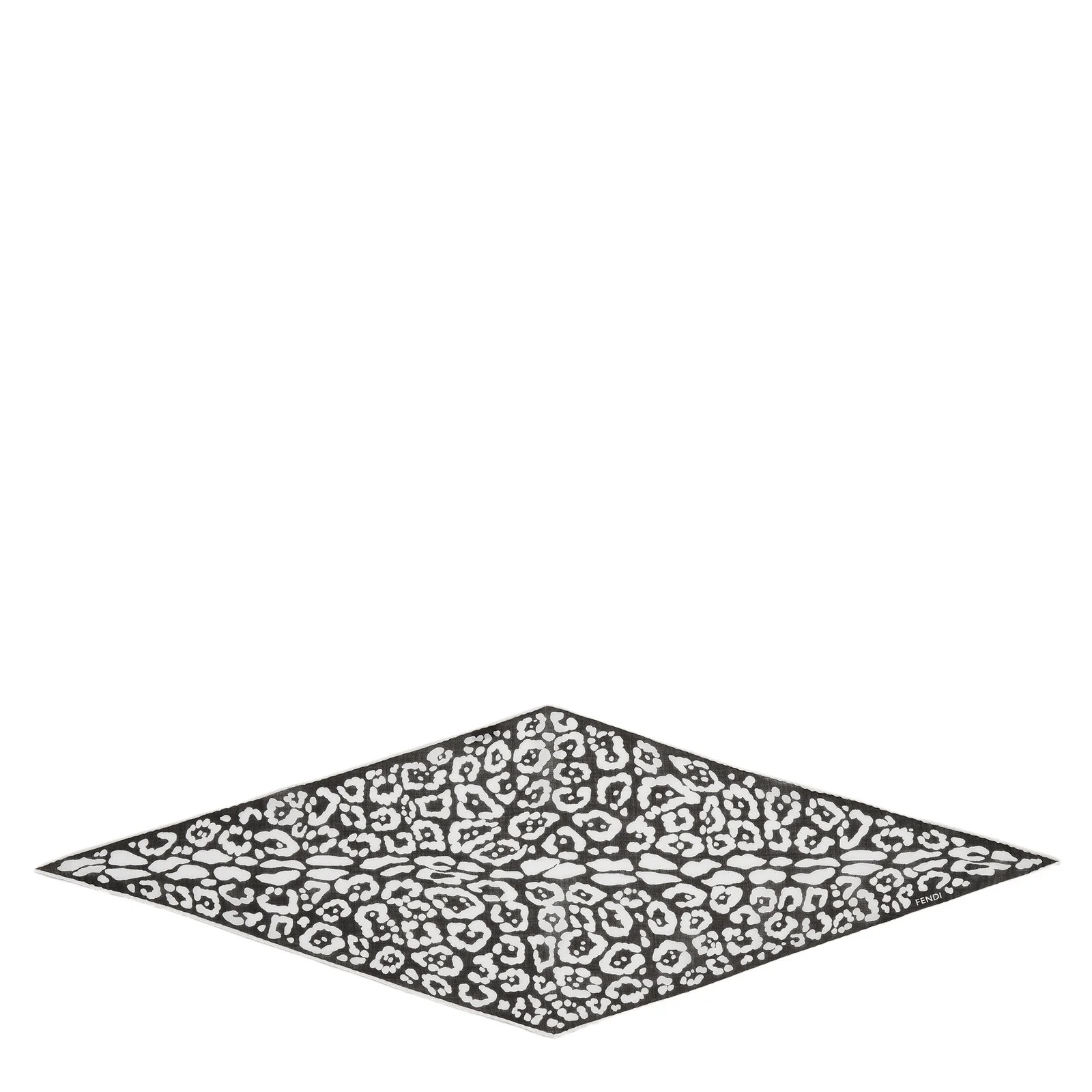 Fendi Jaguar Animalier Print Cashmere Diamond Scarf