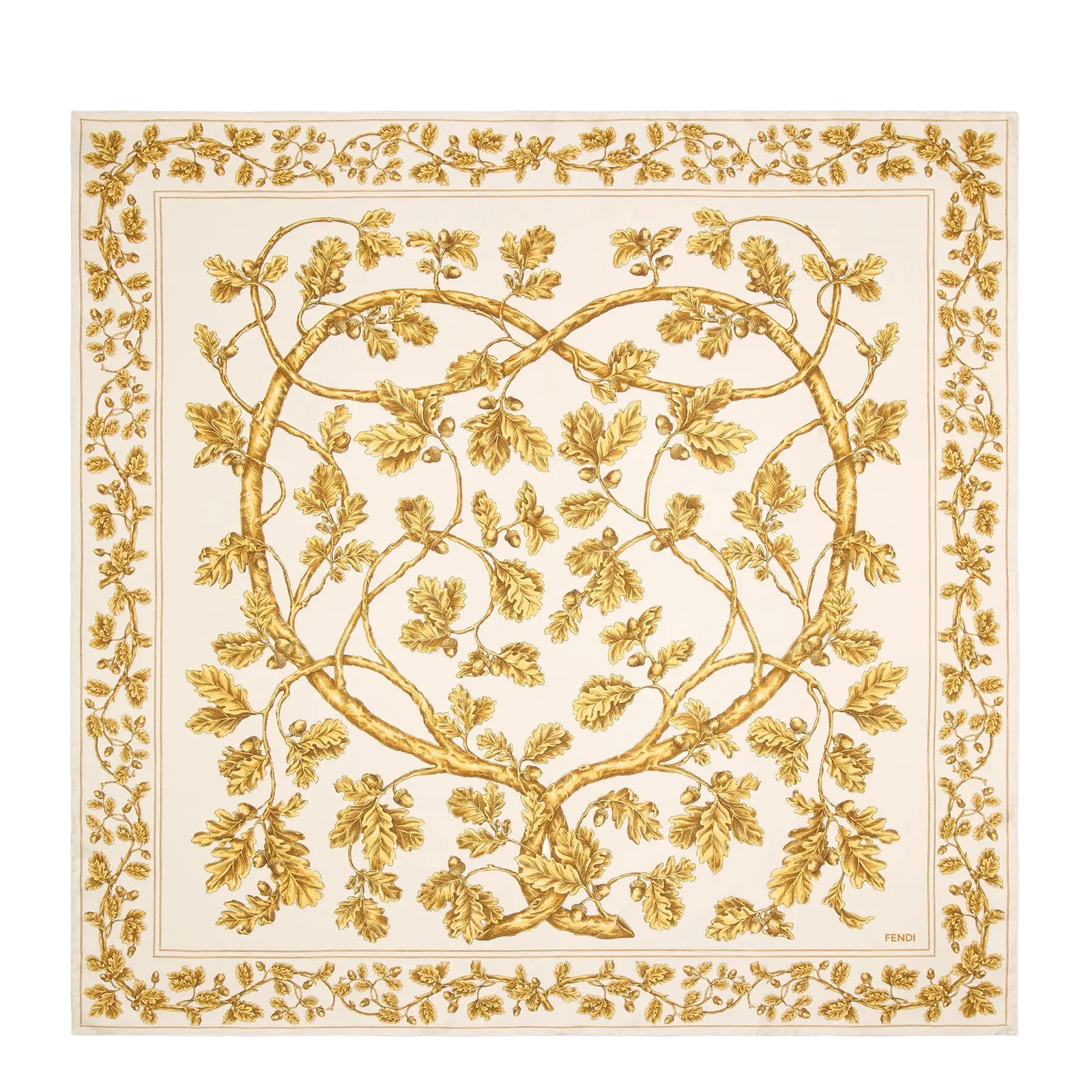 Silk Foulard with Gold Print Silk Foulard with Gold Print