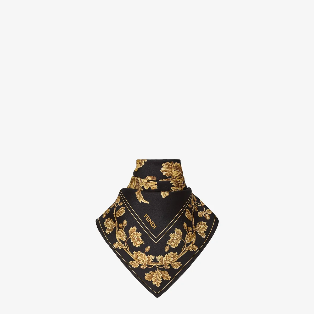 Fendi Silk Foulard with Gold Print | Thumbnail 3